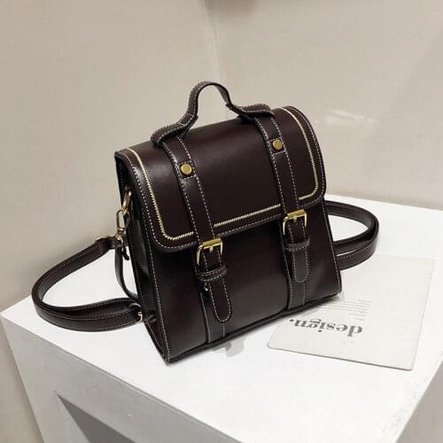 INS Super Hot Backpack Women All -Matching Stylish Good Texture Backpack and Shoulder Retro Dual-Use Small Backpack Mori Style