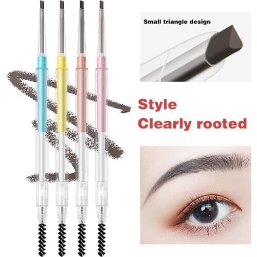 4 Colors Transparent Tube Eyebrow Pen Waterproof Sweatproof Long-lasting Create Three-dimensional Natural Makeup Eyebrow TSLM1