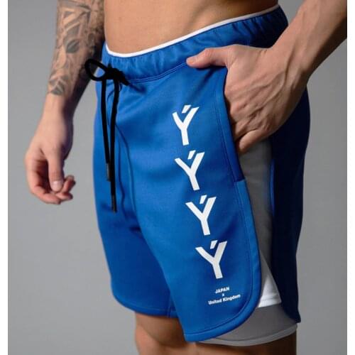 New Double Layer Shorts Men Summer Quick-drying Breathable Running Men Shorts Sports Training Fitness Short Pants