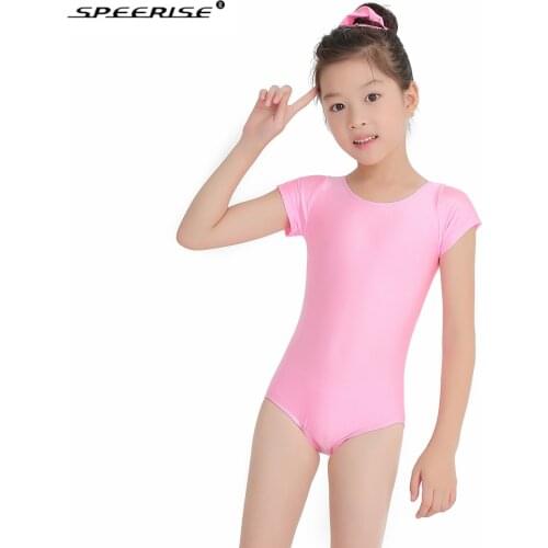 SPEERISE Girls Cap Short Sleeve Leotard Ballet Spandex Unitard for Kids Youth Children Gymnastic Leotards Belly Dancing