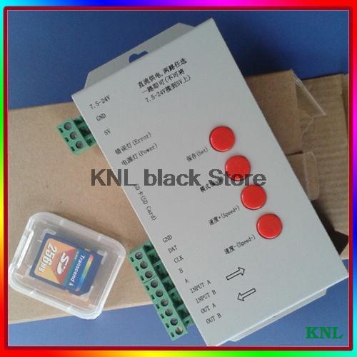 2048 Pixels T1000 SD Card Programmable Full Color LED RGB Controller For WS2801 LPD8806 WS2811 LPD6803 LED Strip Lights DC12-24V