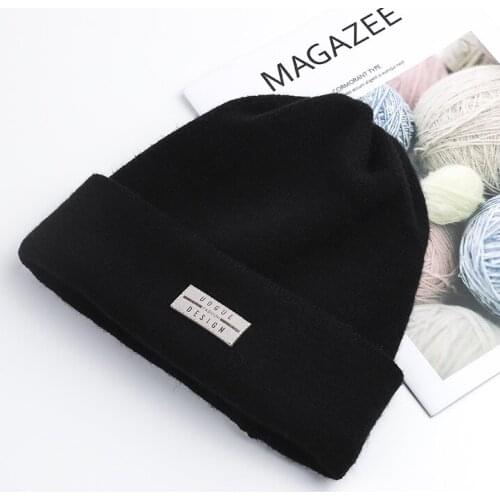 2020 Womens Knitted Winter Hat Womens Warm Rabbit Fur Knitted Hat Girls Solid Color Hat Skull Hat Wool Hat Soft Hat Wool Hat