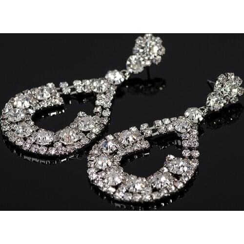 New Hot Fashion Hollow Metal Flower Plating Silver Color Leaf Drop Earrings Jewelry Tassel long Earrings for women #E254