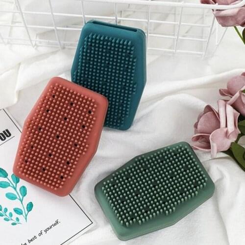1PC Skin Exfoliating Shower Remove Dirt Bath Brush Cleaning Soap Dispenser Massage Soft Silicone Body Scrubber Portable Bristles