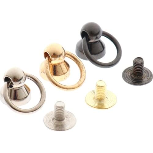 10set Handbag Chain Hanger Hardware 8/10MM Metal Bags Rivet Nail Buckle Swivel Screw Studs Button Leather Craft Accessories