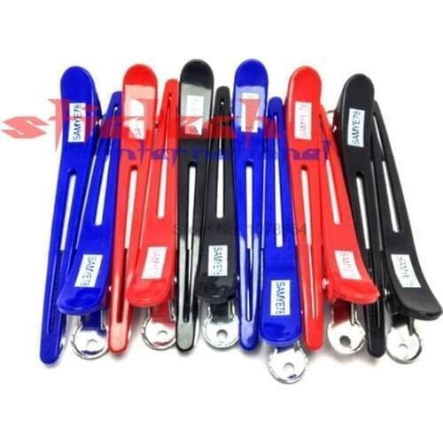 By dhl or ems 100 packs Hot Selling Hair Styling Grip Hair Clips Colorful Hairdressing Salon Sectioning Clips Clamps
