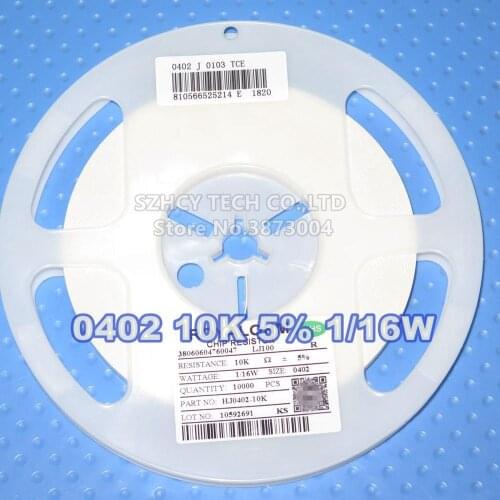 10000pcs 0402 10K 5% 1/16W HJ0402-10K Chip Resistor