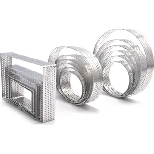 18Pcs Stainless Steel Punching Cake Mold Mousse Cheese Cake Tower Ring Oval Round Rectangle Various Shapes Cake Ring-ABUX