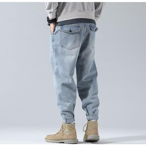 2021 Japanese Streetwear Jeans Casual Pants Fashion Loose Straight Pants Youth Casual Korean Mens Large Size Trousers Harajuku