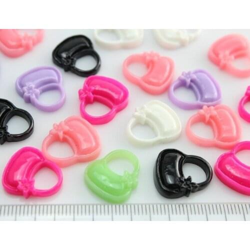220pcs lovely candy mix color mini handbag with flower assorted resin Cabochon for Kawaii Decoden DIY Projects 17mm-SZ0398 D10