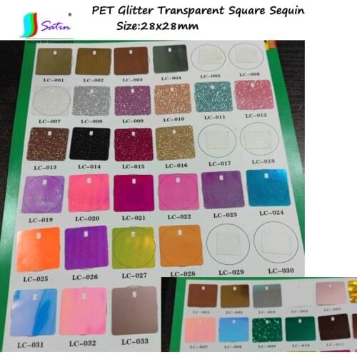 28mm PET Glitter Transparent Color Square Sequin DIY Jewelry Party Wedding Stage Background Billboard Wall Decoration Sequin