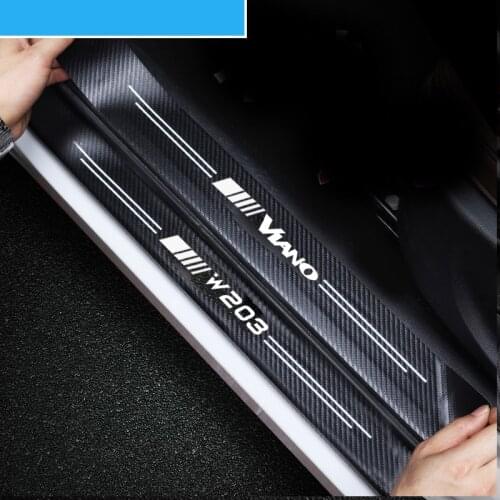 4PCS Car Sill Sticker For Mercedes W124 W203 W204 CITAN SPRINTER VITO VIANO R CLASS V CLASS Auto Accessories Carbon Fiber Decal
