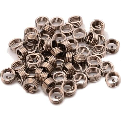 50pcs/set Helical Screw Threaded insert Thread Repair Insert Stainless Steel 304 Coiled Wire Inserts Fasteners Repair Tools