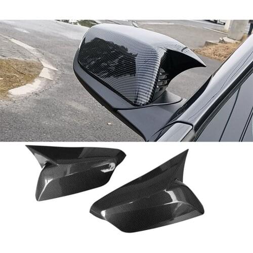 ABS Carbon Fiber Rear View Mirror Housing Ox Horn Cover Cap -Side Door Mirror Cover for Chevrolet Malibu XL 2016-2020