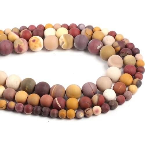 Natural Stone Beads Matte Mookaite Egg Yolk Loose Beads 4 6 8 10 12mm Fit DIY Bracelet Necklace For Jewelry Making Wholesale