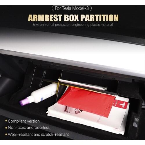 Co-pilot Glove Box Clapboard Storage Rack Car Storage Board Partition Plate Storage Box Divide For Tesla Model 3 Y Accessories