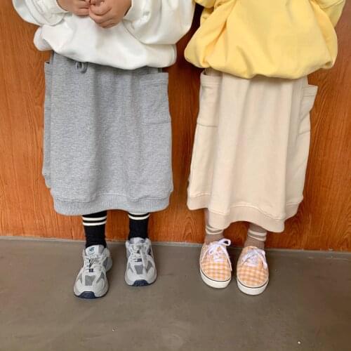 Childrens Skirt 2021 Autumn New Girls' Casual Dress Childrens Cute Solid Color Skirt Kids Skirts for Girls