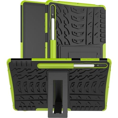 For Samsung Galaxy Tab S7 Plus 12.4inch Case With Pen Slot For Samsung S7+ Tablet Case Hybrid Armor PC+TPU Stand Cover SM-T970