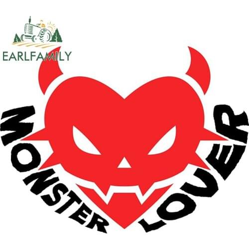 EARLFAMILY 13cm x 10.1cm for Monster Lover Car Stickers Vinyl Decals Simple Waterproof Refrigerator Motorcycle Decoration
