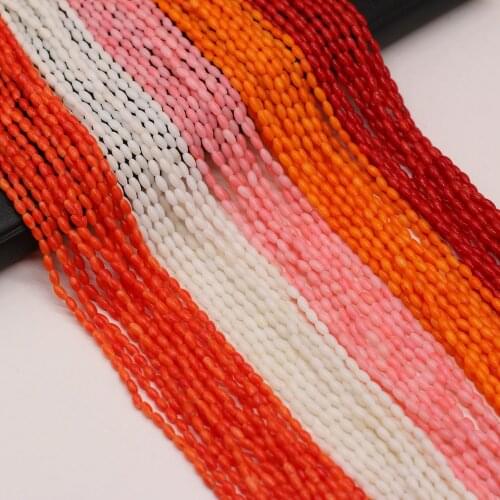 Hot Sale Natural Coral Beads Rice-Shaped Isolation Bead For Jewelry Making DIY Necklace Bracelet Earrings Accessory