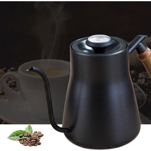 Drip Kettle 400ml/850ml Coffee Pot TeaPot Non-Stick Coating Stainless Steel Goose neck Drip Kettle Swan Neck Mouth Coffee Maker