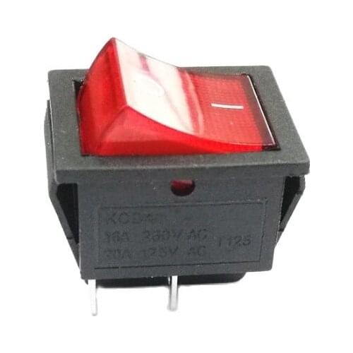 10pcs 7KC-0002 rocker switch copper pin switch 4 pins 2 positions switch with LED light 25*31.8*28.7mm