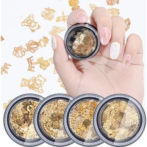 Manicure alloy gold mixed Christmas 12 computer tablets Christmas nail decoration alloy patch nail art decorations nail art