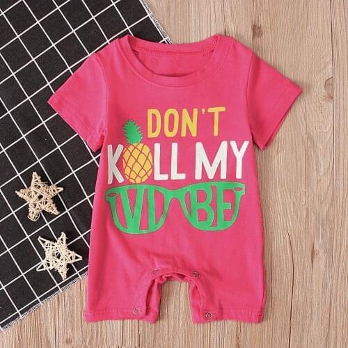 Toddler Baby Girl Clothes Baby Romper Jumpsuit Summer Boys And Girls Short-sleeved Letter Print One-piece Romper Infant Clothing
