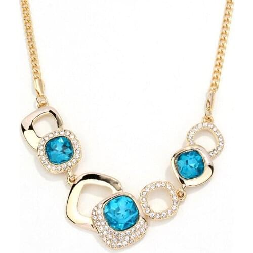 Classic Trendy Square Crystal Pendant Necklace Vintage Geometric Rhinestone Big Necklaces & Pendants For Women Fine Jewelry