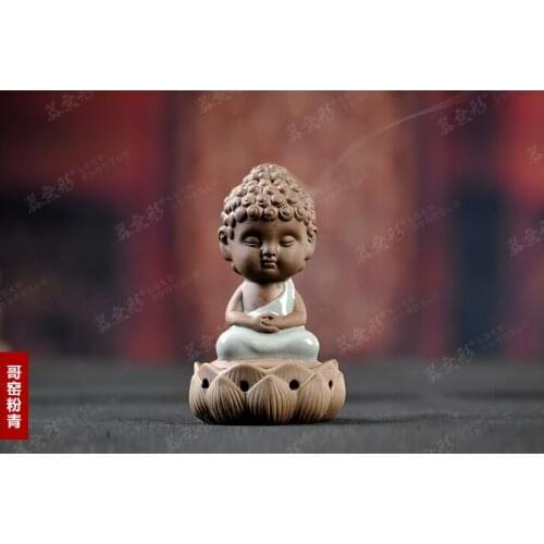 Geyao Ruyao furnace little Buddha incense burner with ornaments of sandalwood aroma ceramic furnace