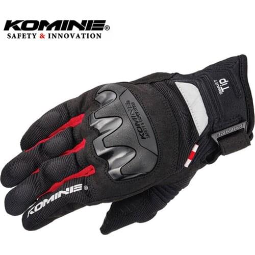 Komine GK-220 3D Mesh Breathable Motorcycle Glove Touch Screen Motorbike Riding Glove Full Finger Motocross Protective Glove XXL