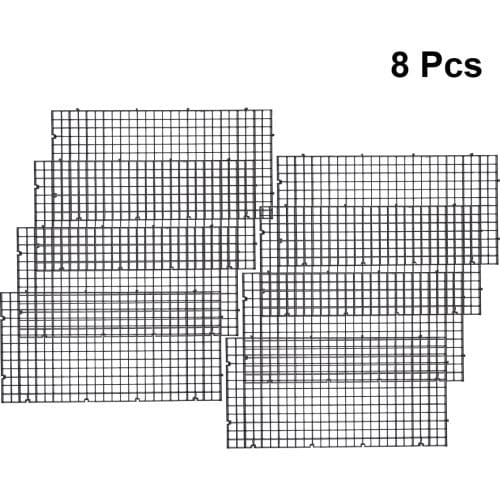 8pcs Plastic Fish Tank Isolation Divider Filter Grid Plate Patition Board Aquarium Net Divider Holder Segregation Board (Black)