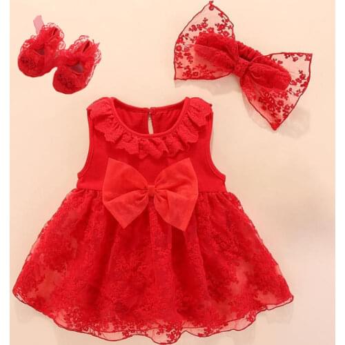 New Born Baby Girls Infant Dress & Clothes Lace Bow 1st Birthday Dress For Baby Girl Newborn Baby Girl Dresses 3 6 9 Months