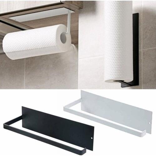 Self Adhesive Paper Roll Holder Rack For Towel Wall Mount Kitchen Storage Tissue Hook Bathroom Accessories Stand Fast Delivery