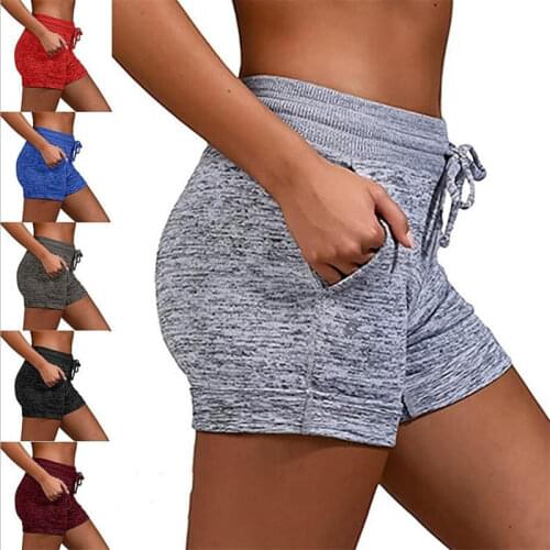 Woman shorts Women High Waist Cats Claw Print Drawstring Quick Dry Elastic Sports Shorts Womens Clothing женские шорты