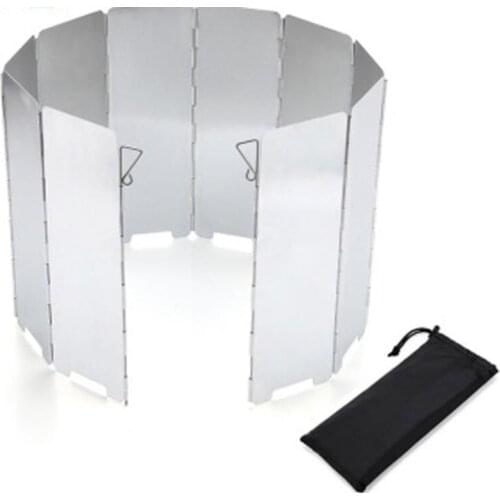 Foldable Stove Windshield Screens Outdoor Camping Cooking BBQ Gas Stoves Aluminium Alloy Wind Screen Camping Equipment