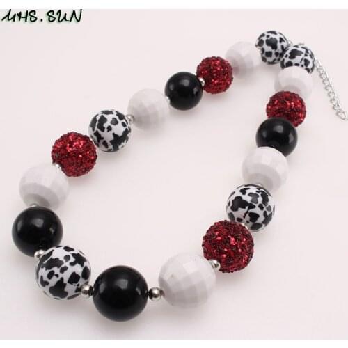 MHS.SUN Fashion Design Child Girls Chunky Beads Necklace Handmade Toddler Beads Necklace Kids Chunky Party Jewelry 1Pc