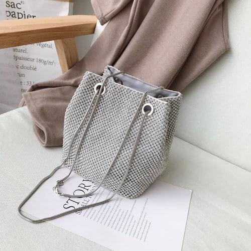 Womens Bag Diamond Fabric Bucket Shoulder Bags Fashion Branded Luxury Designer Female Square Crossbody Vintage Little Handbags