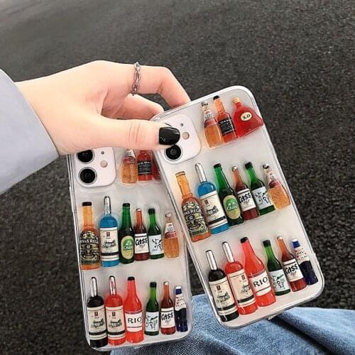 Three-Dimensional Wine Bottle Fall Prevention Shell Drop Proof Case Phone Protective Tool Impact Resistant for iPhone7 8 x 11 12