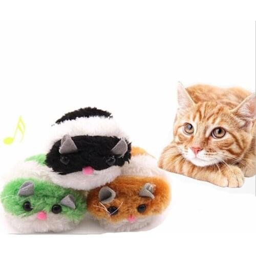1pcs Funny Cat Toy Shaking Chubby Mouse Realistic Cute Mouse Cat Love Plush Small Mouse Toy Pet Cat Interactive Toy Random Color