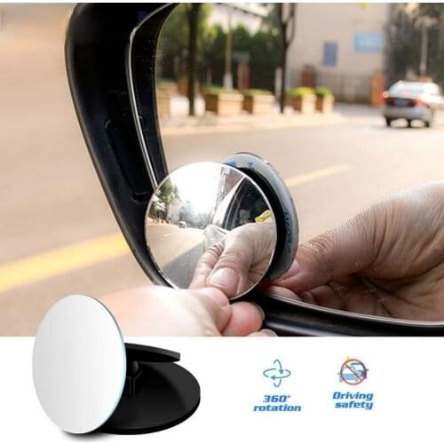 360 Degree HD Blind Spot Mirror Adjustable Car Reverse Frameless Ultrathin Reverse Wide Angle Vehicle Parking Rimless Mirrors