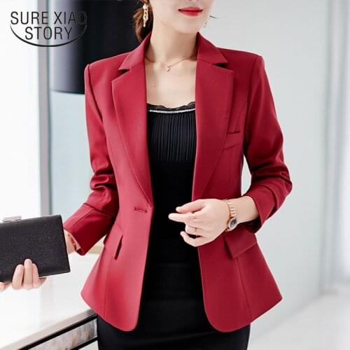 Women Jackets 19 New Arrivals Autumn Office Work Casual Black Red Grey Winter Long Sleeve Solid Women Coat And Jackets 5032 80