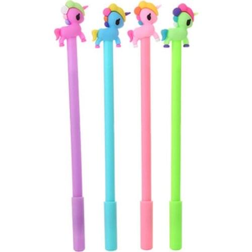 1Pcs Unicorn Gel Pen 0.5mm Kawaii Pens Novelty Stationery Cute Pens Student Black Writing Signing Gel Pen Kawaii School Supplies