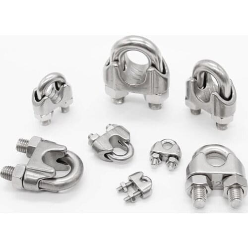 1pcs 304 Stainless Steel Wire Rope Clips M2/3/4/5/6/8/10/14/16mm U type clamp Wire Rope Clip Cable Bolts Rigging Hardware clamps