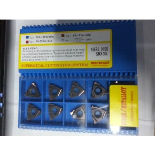 10PCS thread inserts 16ER1.5 16ER1.0 16ER1.75 16ER2.0 ISO 16IR1.5 ISO SMX35 SMX30 free shipping