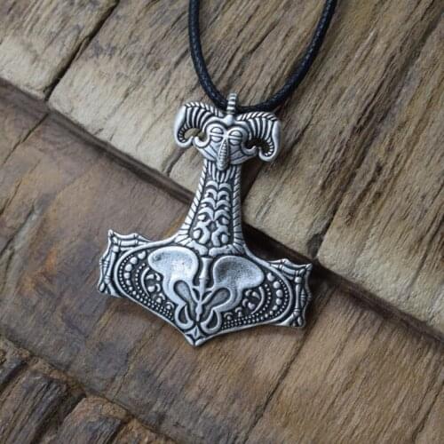 12pcs Viking Goat Warrior Thors Hammer Necklace Wicca Pagan Punk Mens Jewelry