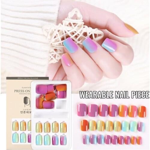 2021 New Detachable Wearable Nail Art Finished Nails Nail Patch False Nails Europe And America Not Easy To Drop For Novices