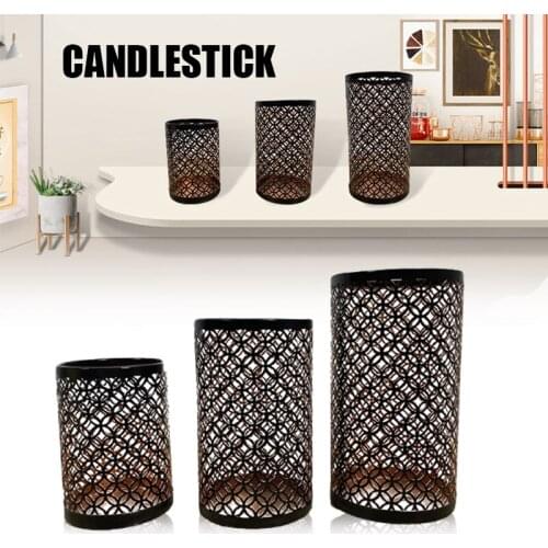3pcs Metal Hollow Out Candle Holder Articles Candlestick Hanging Lantern Home Decor Gifts Home Accessories