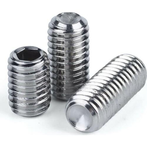 304 A2 Stainless Steel Cup Point Grub Screws Hexagon Hex Socket Set Screws M1.6 M2 M2.5 M3 M4 M5 M6