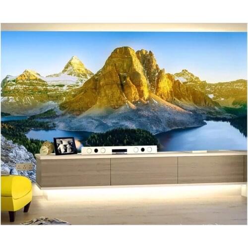 Custom photo 3d wallpaper Gold mountain natural landscape background wall room Home decor 3d wall murals wallpaper for walls 3 d